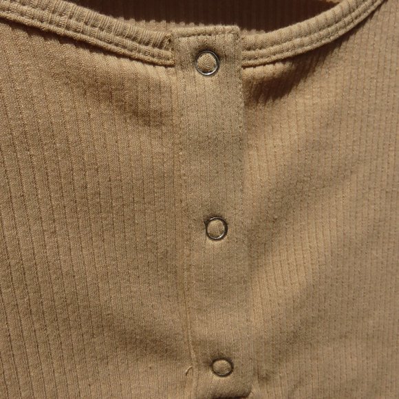 Beige Ribbed Long Sleeved Crop Top from H&M - Picture 7 of 9